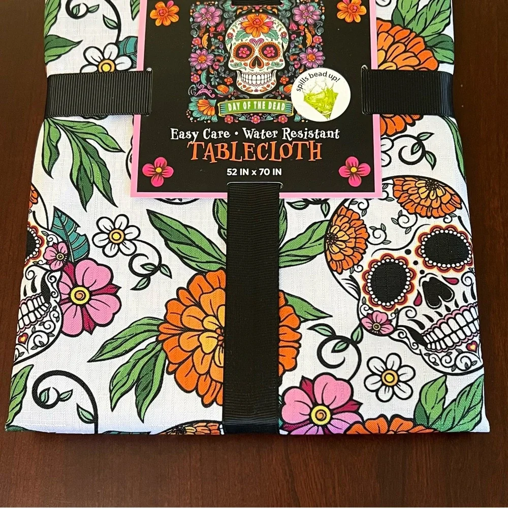 New Day of the Dead Tablecloth, Water Resistant Halloween